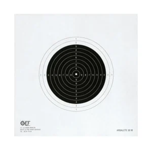 Arbalète 30 metres format 20x20 carton blanc