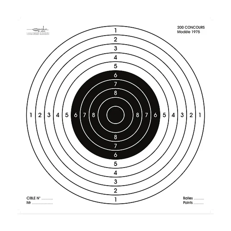 Carabine 200 concours format 85x85 carton