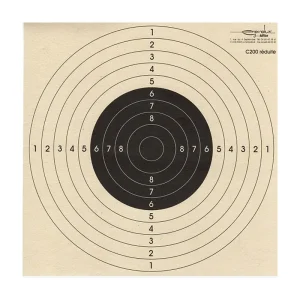Carabine 200 concours réduction tir à 50 m format 21x21 carton