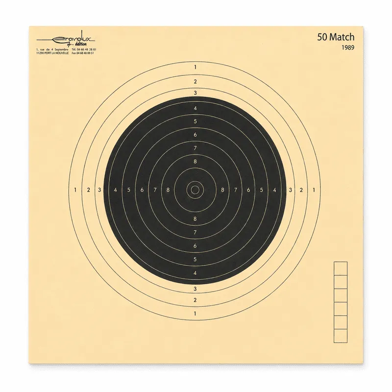 Carabine 50 mètres (50 match) format 20x20 carton