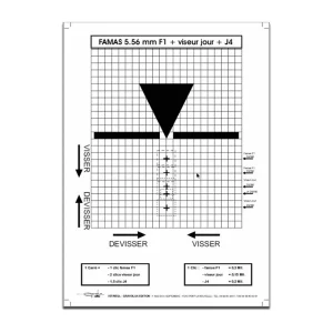 Cible de réglage FAMAS F1 jour J4 format 21x29.7 papier