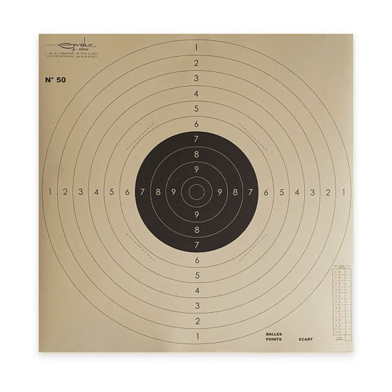 Pistolet 25/50 mètres (N°50) format 52x53 carton
