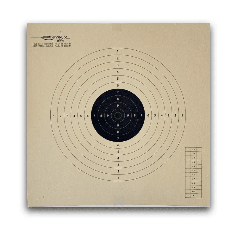 Pistolet 25/50 mètres réduite carabine TAR format 34x34 carton